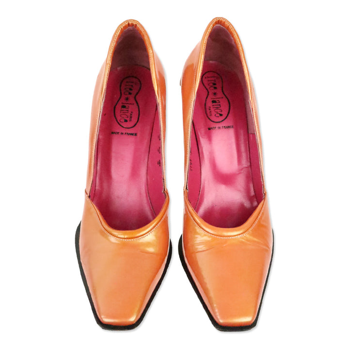 Free Lance Iridescent Orange Patent Leather Pump