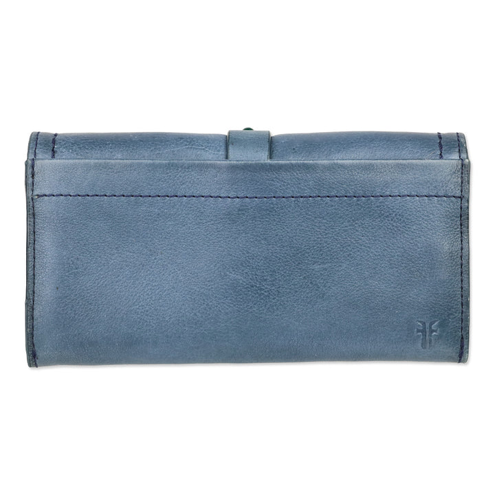 Frye Alessi Blue Studded Leather Continental Wallet