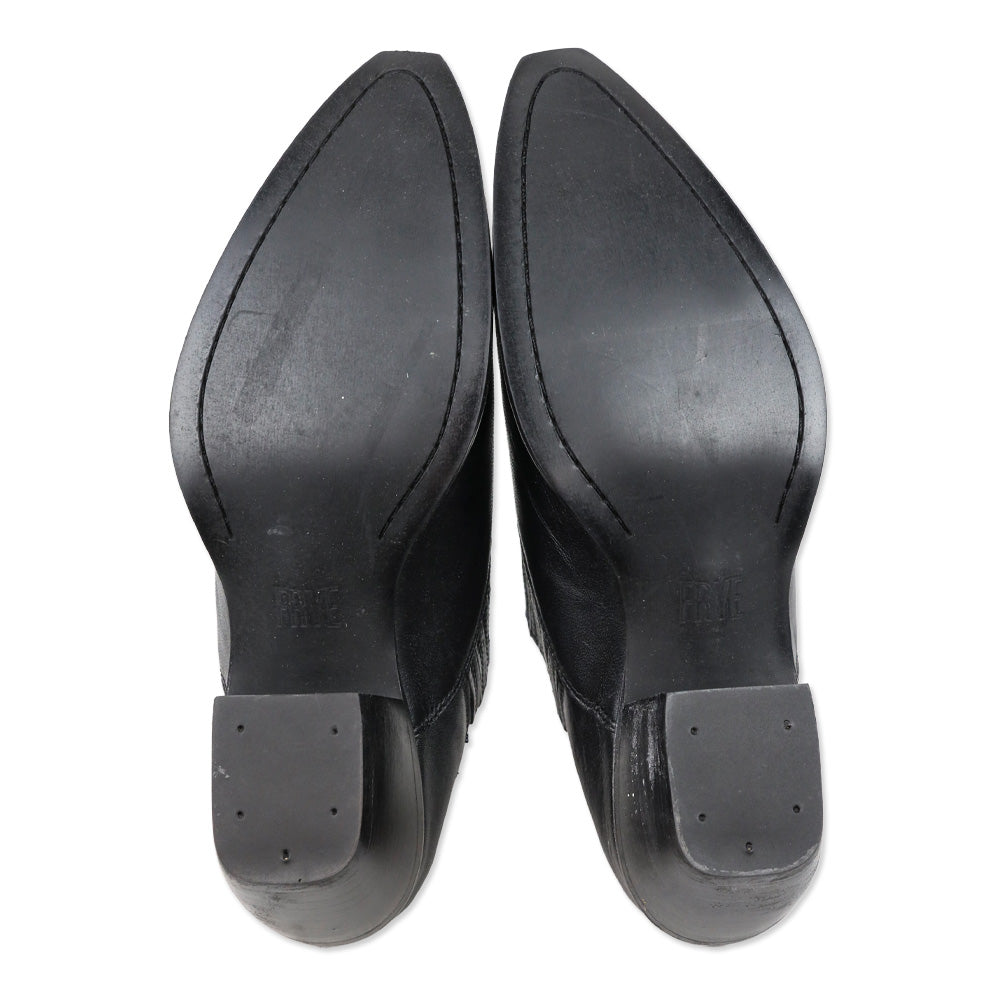 Frye Black Leather Sacha Mule