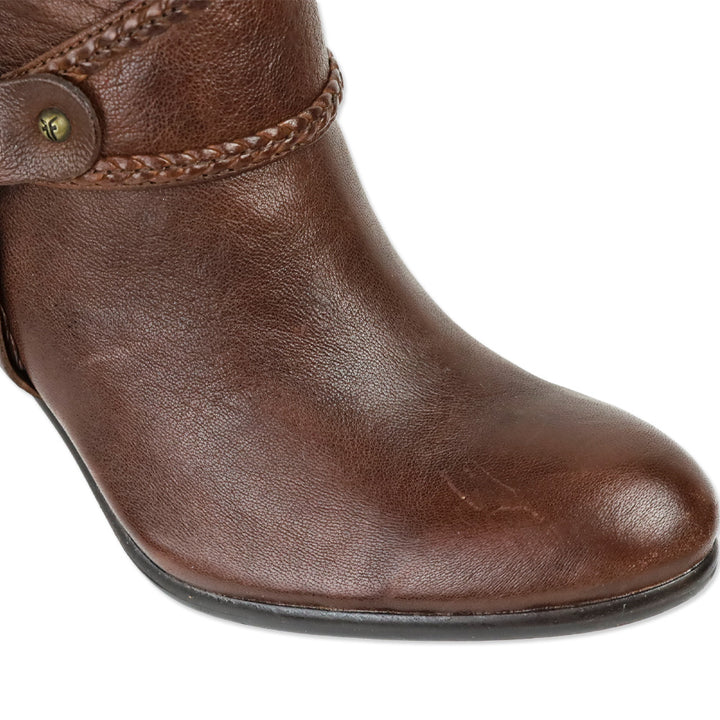Frye Brown Vicki Tall Braided Harness Boots