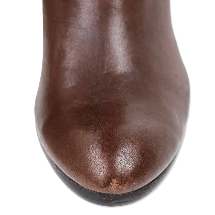 Frye Brown Vicki Tall Braided Harness Boots