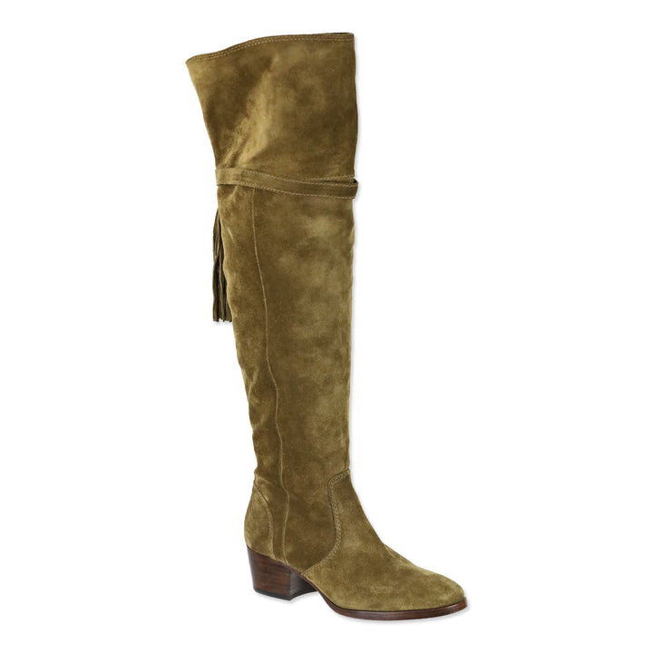 Frye Clara Tassel Brown Suede Over the Knee High Boots