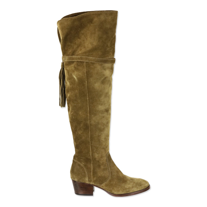 Frye Clara Tassel Brown Suede Over the Knee High Boots