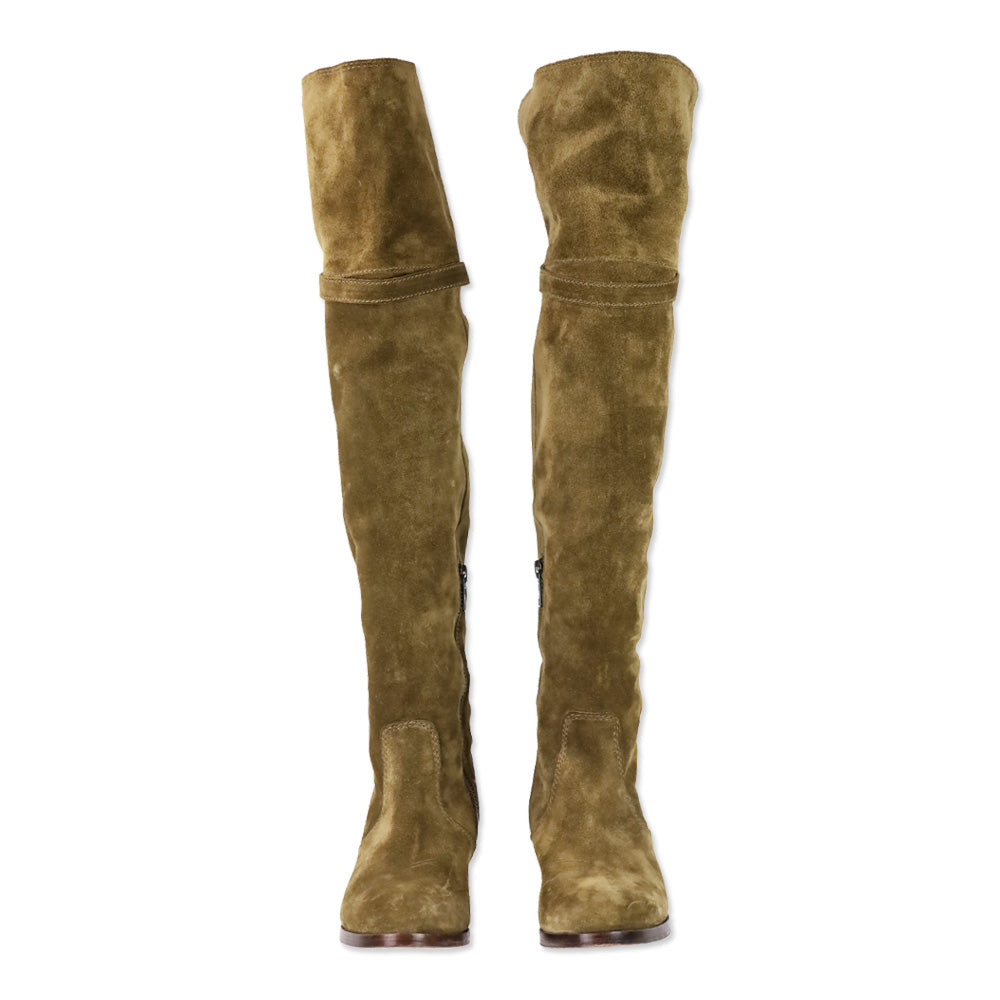 Frye Clara Tassel Brown Suede Over the Knee High Boots