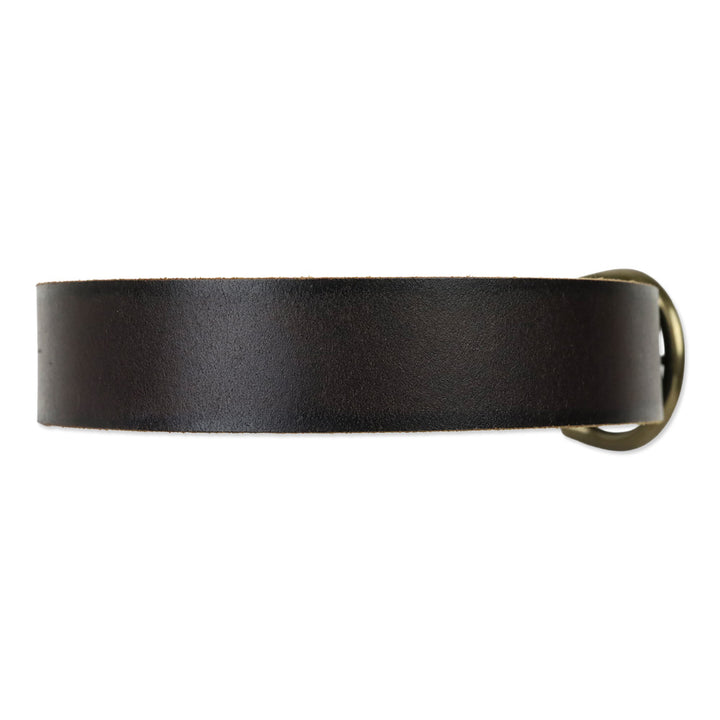 Frye Flat Panel Brown Leather Round Buckle Belt