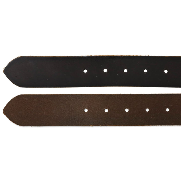 Frye Flat Panel Brown Leather Round Buckle Belt