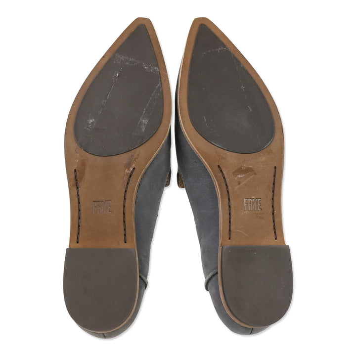 Frye Grey Nubuck Kenzie Venetian Flats