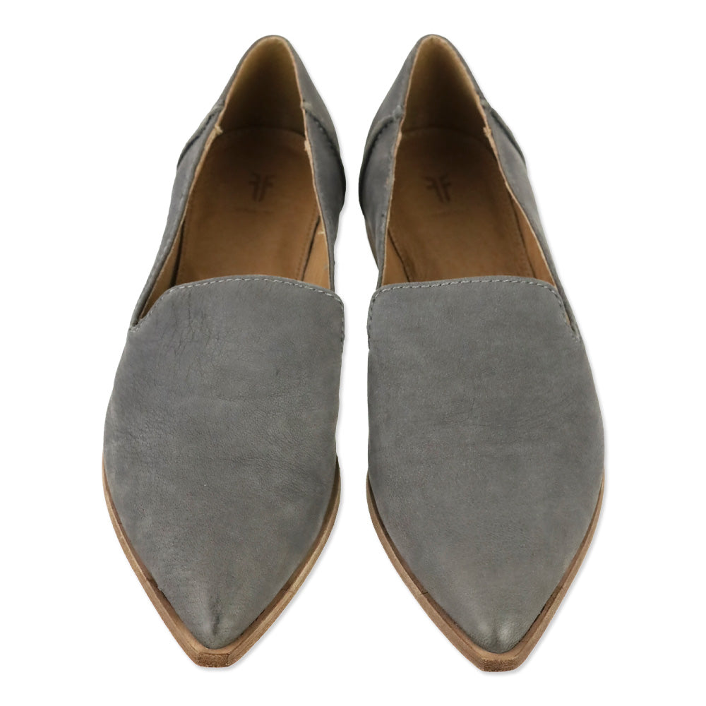 Frye Grey Nubuck Kenzie Venetian Flats