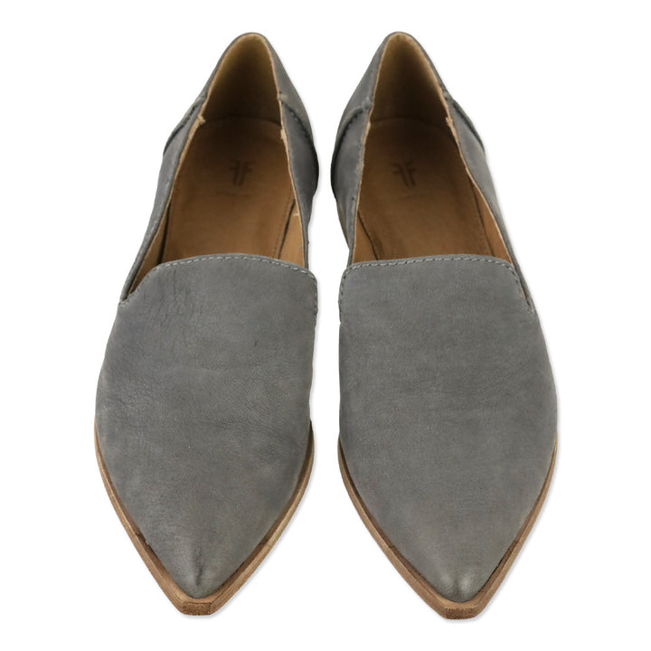 Frye Grey Nubuck Kenzie Venetian Flats