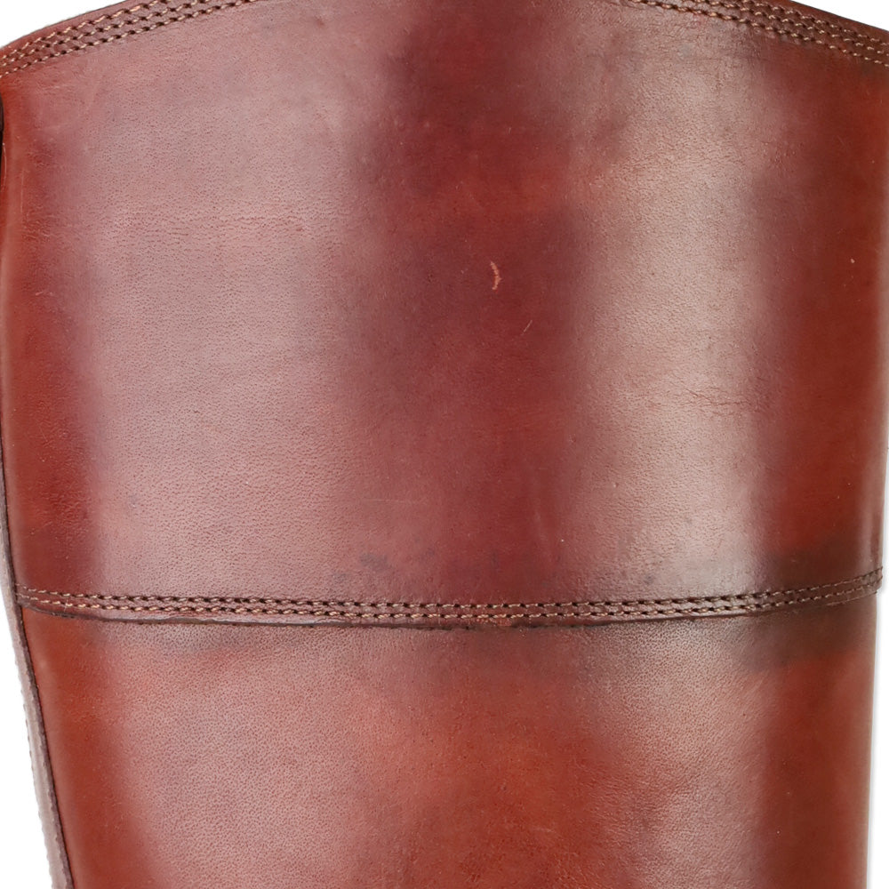 Frye Melissa Burn Red Leather Inside Zipper Harness Riding Boots
