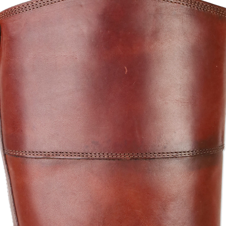 Frye Melissa Burn Red Leather Inside Zipper Harness Riding Boots