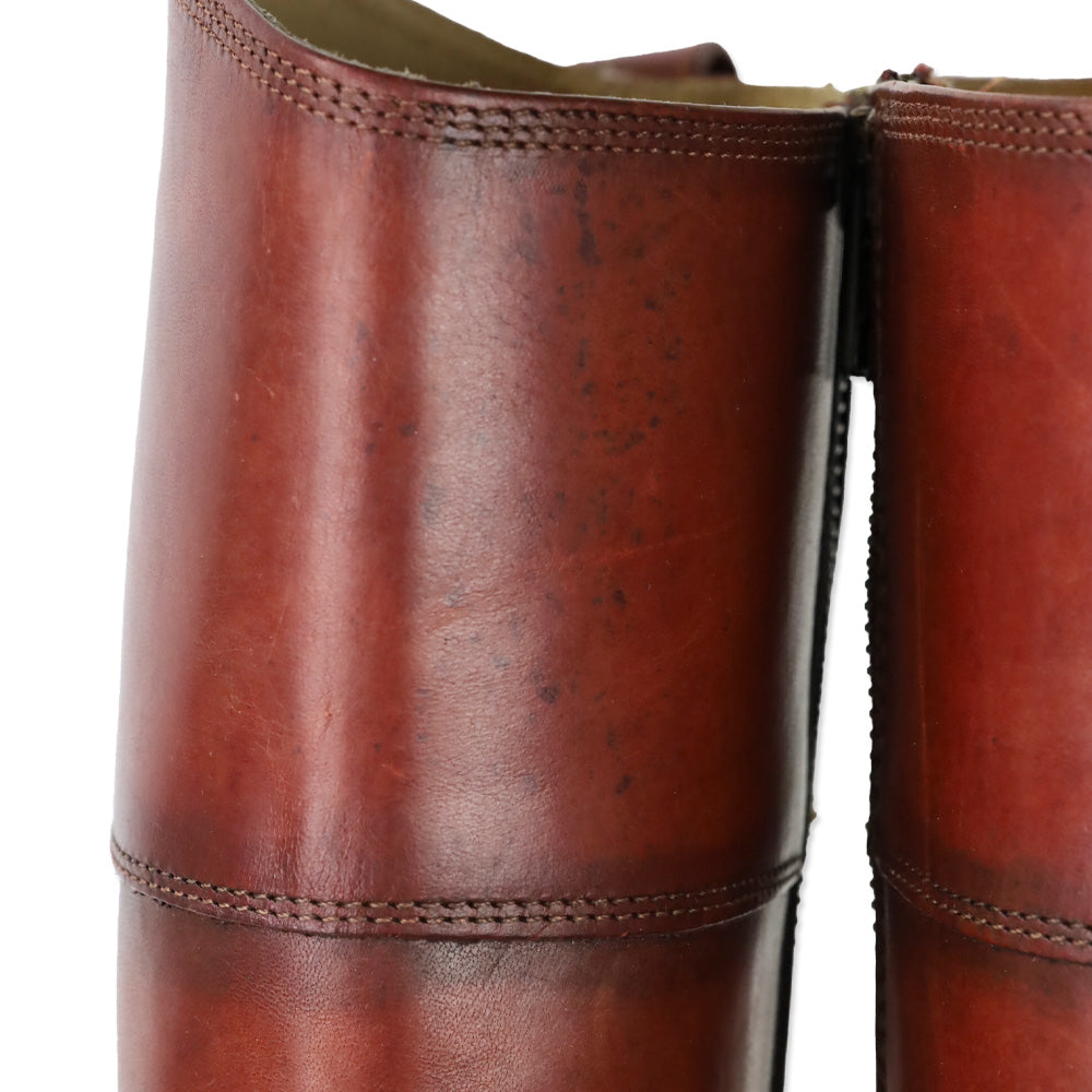 Frye Melissa Burn Red Leather Inside Zipper Harness Riding Boots