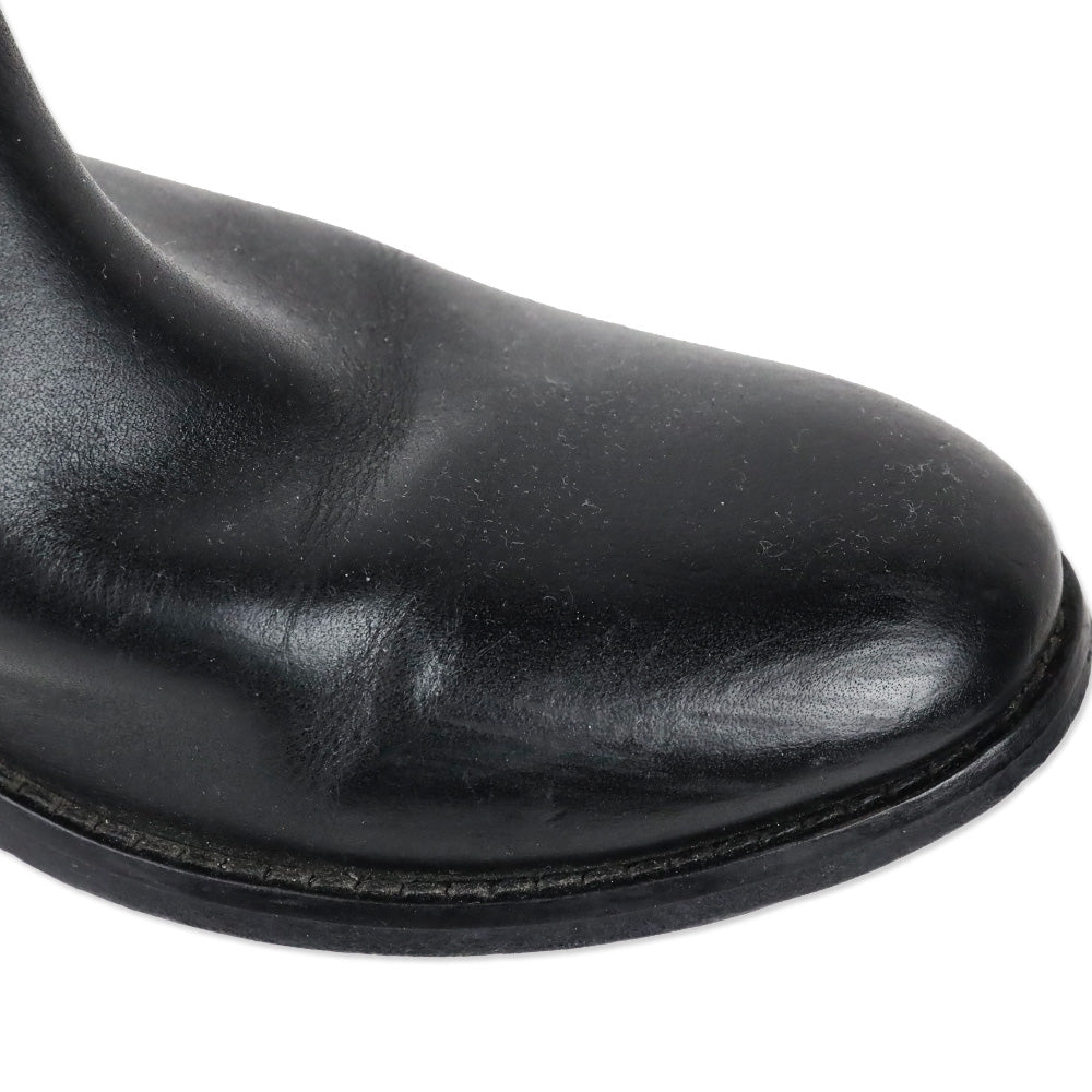 Frye Melissa Button Back Zip Black Leather Riding Boot