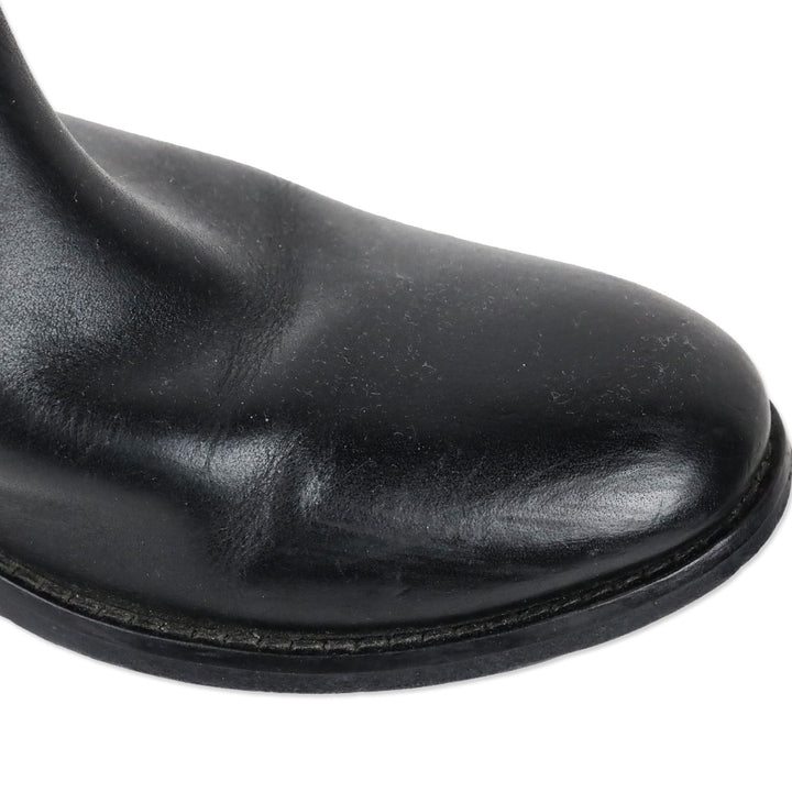 Frye Melissa Button Back Zip Black Leather Riding Boot