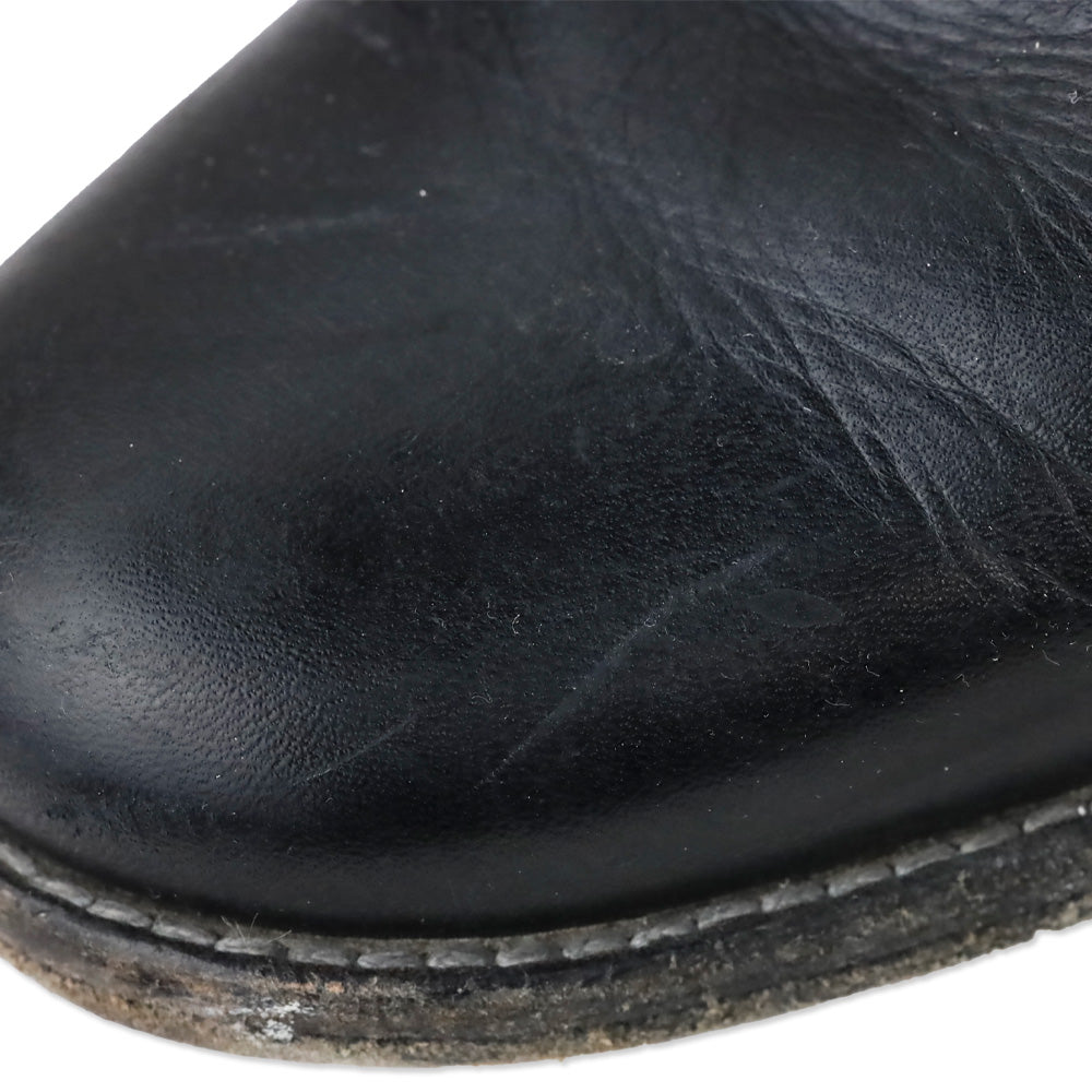 Frye Phillip Black Leather Back Zipper Harness Riding Boots