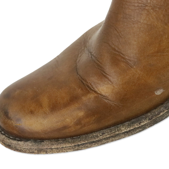 Frye Phillip Brown Leather Back Zipper Harness Riding Boots