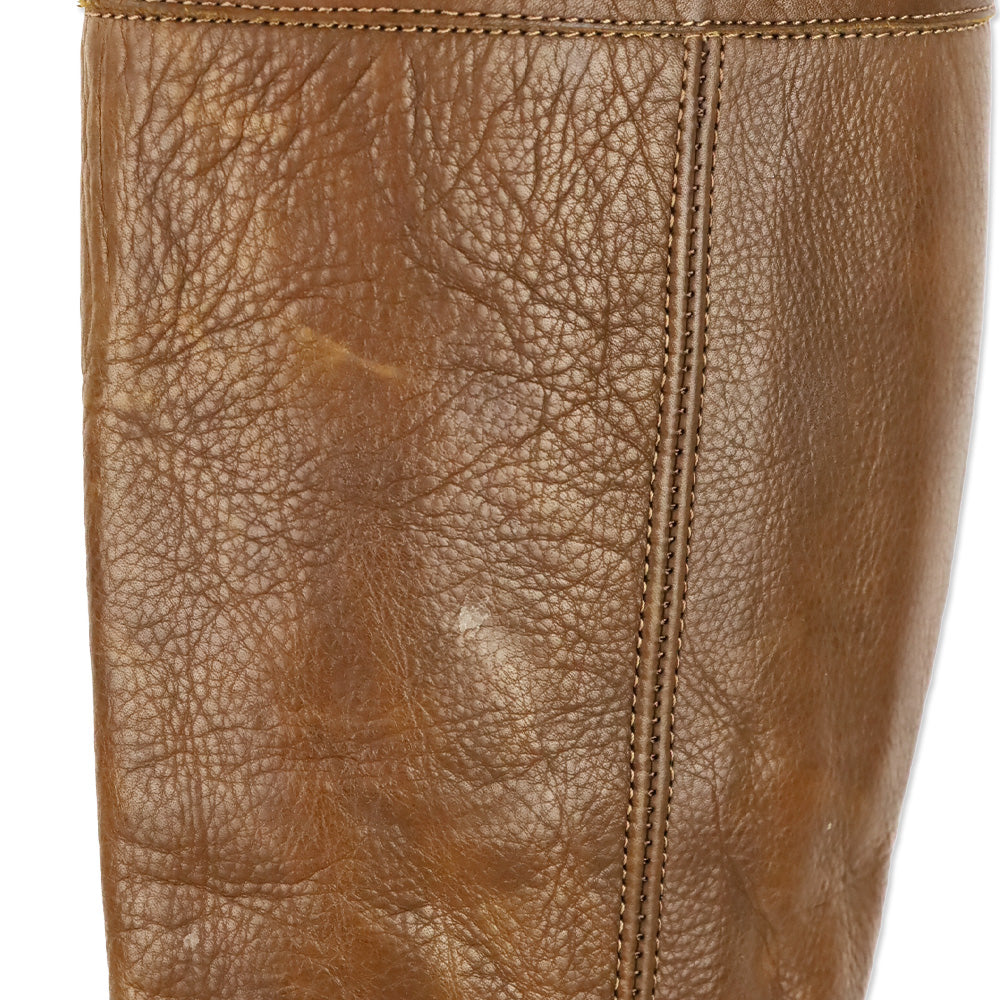 Frye Phillip Brown Leather Back Zipper Harness Riding Boots