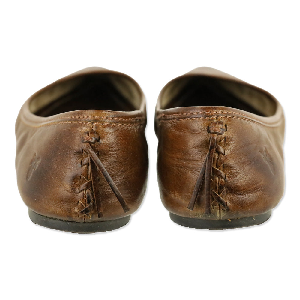 Frye Regina Brown Leather Ballet Flats