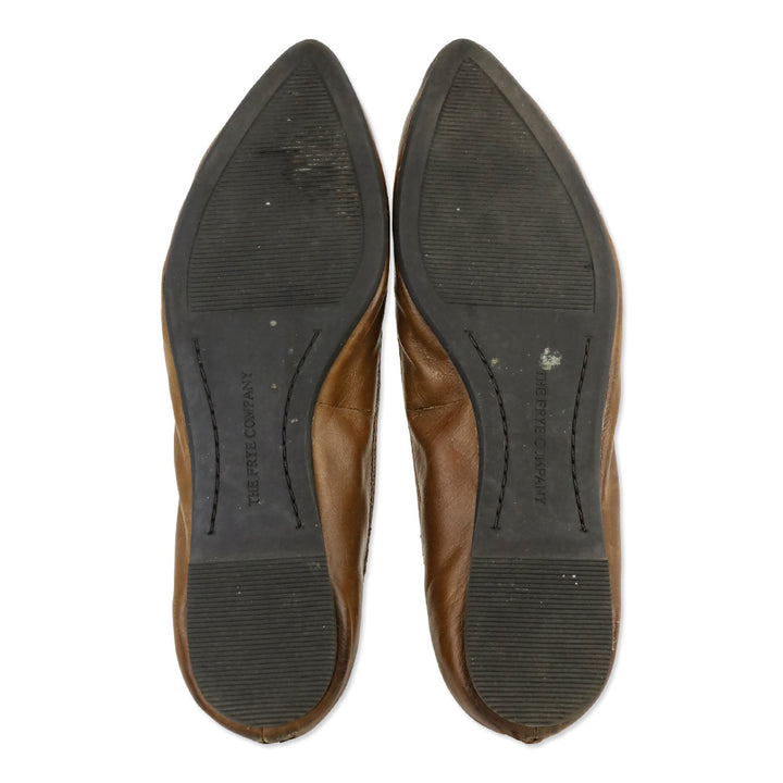 Frye Regina Brown Leather Ballet Flats