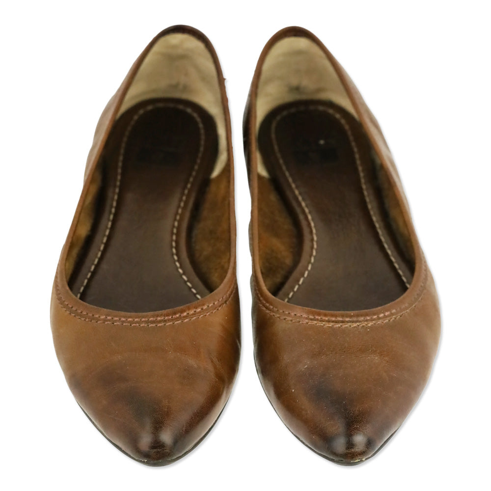 Frye Regina Brown Leather Ballet Flats