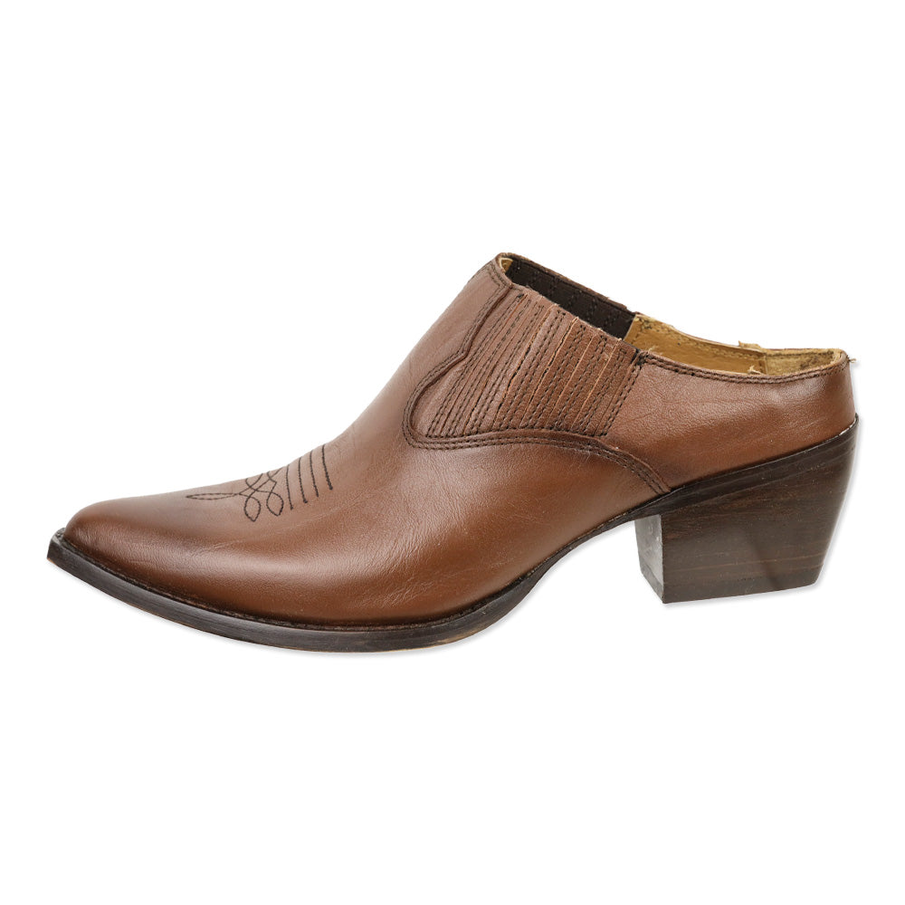 Frye Spice Brown Leather Sacha Mule
