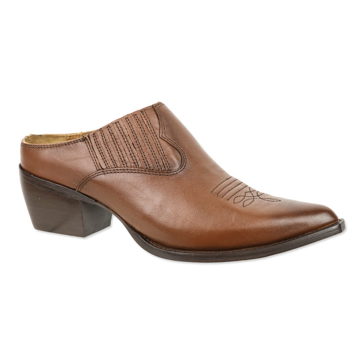 Frye Spice Brown Leather Sacha Mule