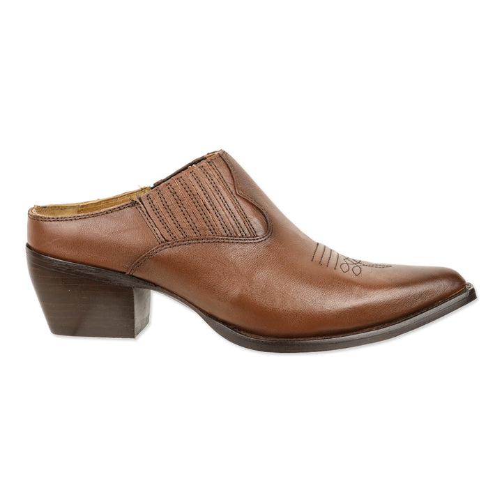 Frye Spice Brown Leather Sacha Mule