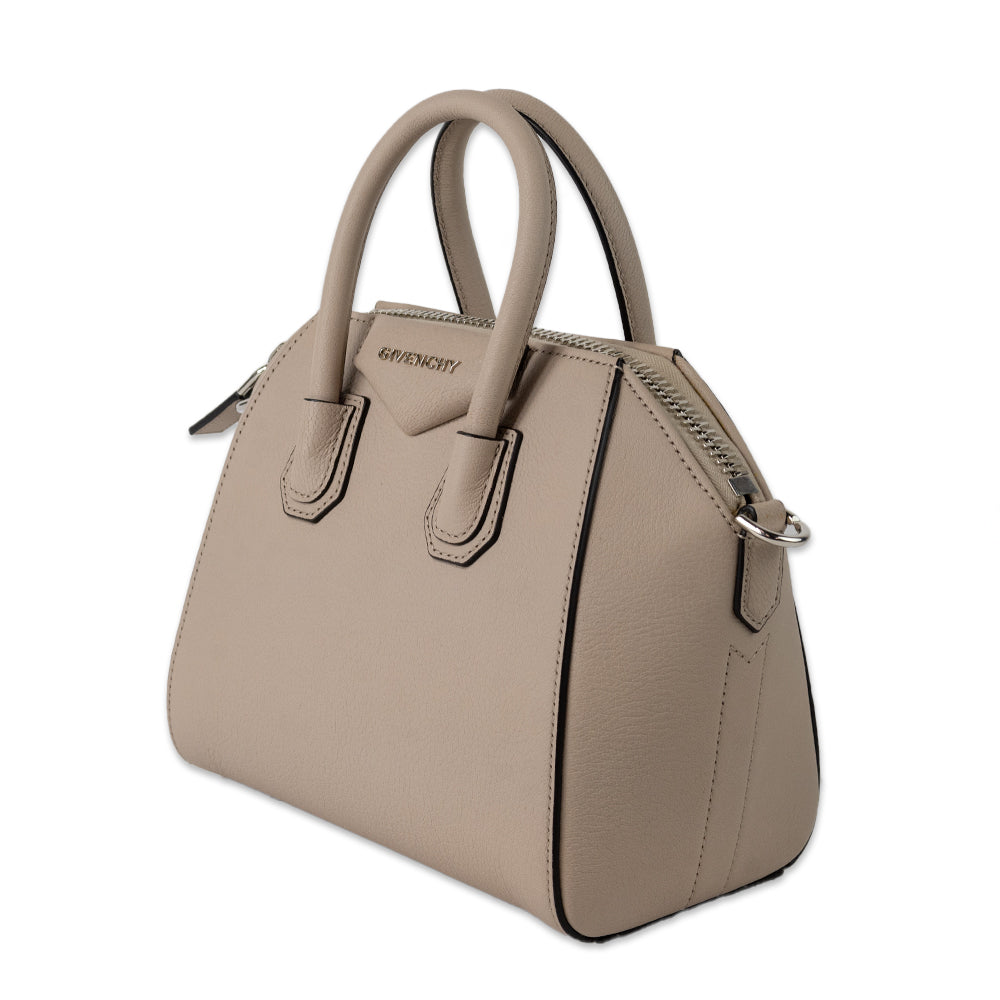 GIVENCHY ANTIGONA MINI TOP HANDLE BAG IN BEIGE