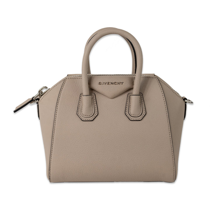 GIVENCHY ANTIGONA MINI TOP HANDLE BAG IN BEIGE