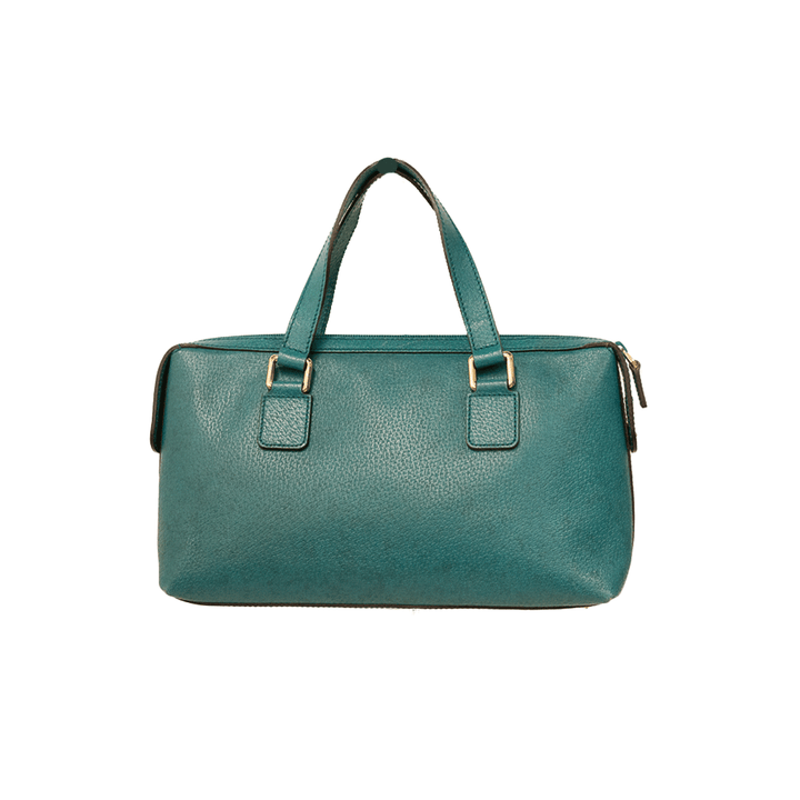 GUCCI BLUE LEATHER TOP HANDLE BAG