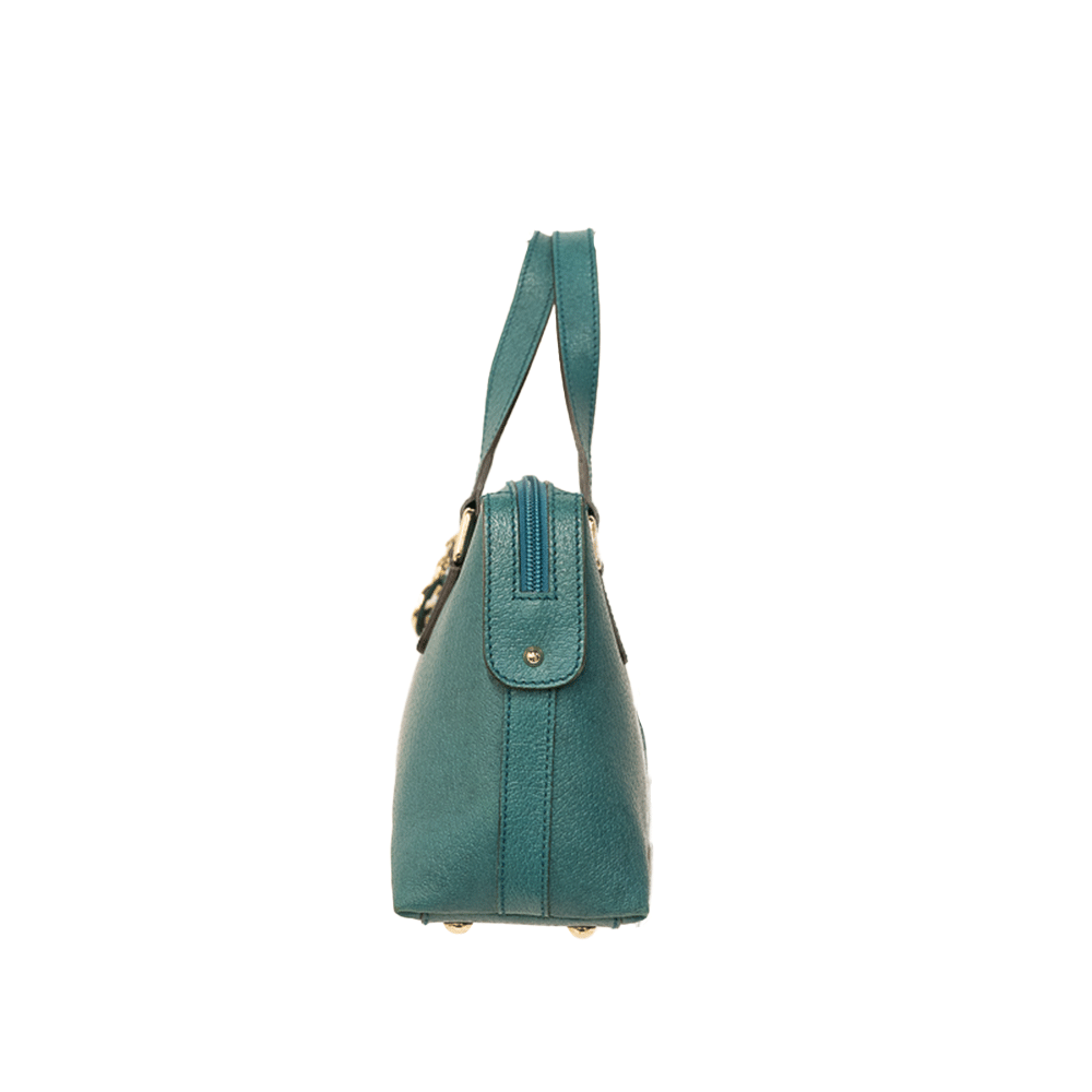 GUCCI BLUE LEATHER TOP HANDLE BAG