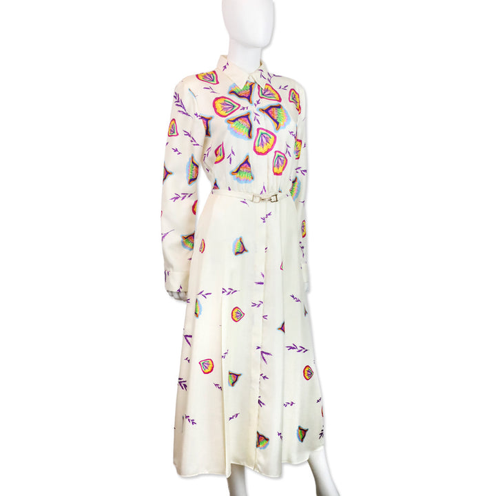 Gabriela Hearst Mariano Floral Print Belted Silk Midi Shirtdress