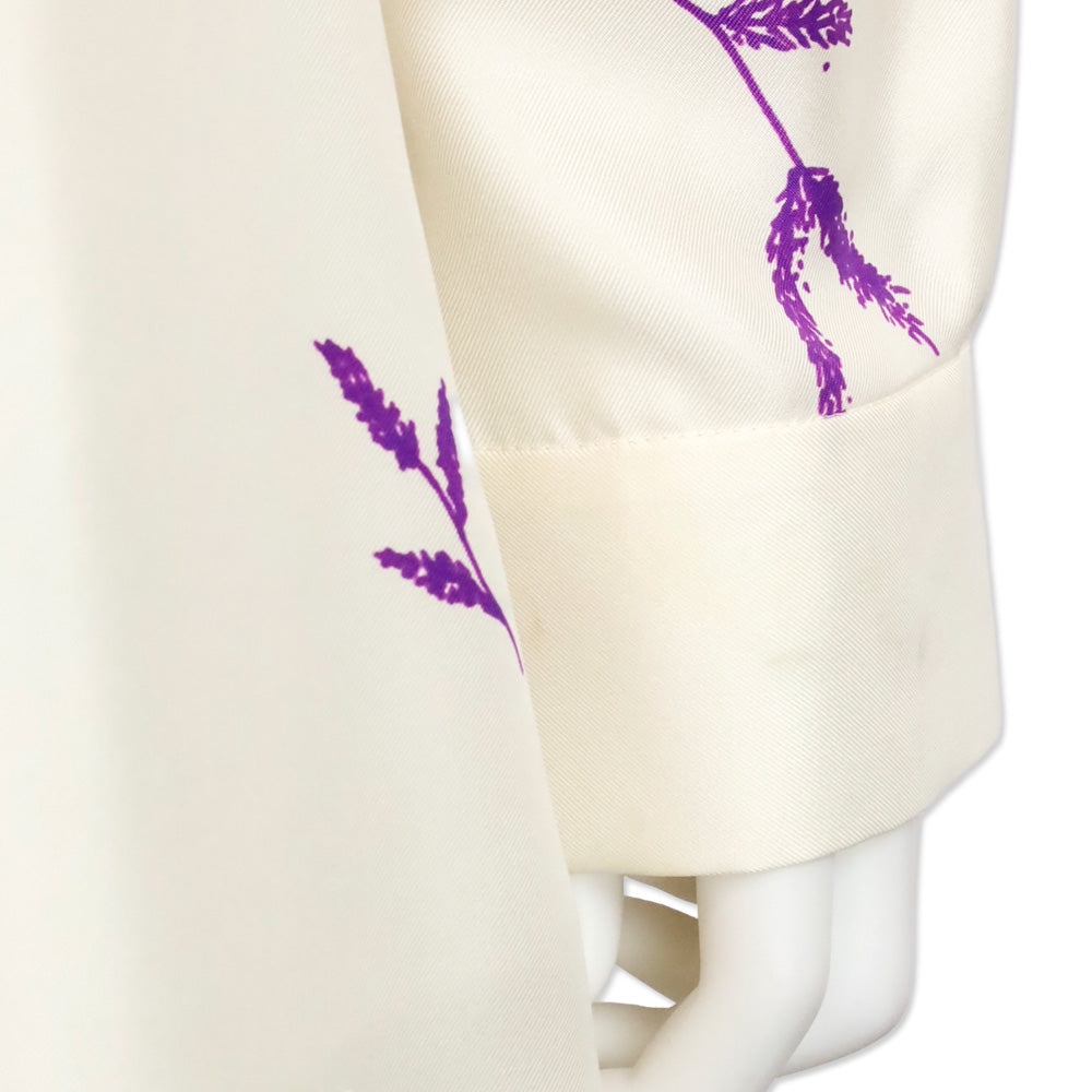 Gabriela Hearst Mariano Floral Print Belted Silk Midi Shirtdress