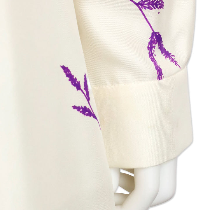 Gabriela Hearst Mariano Floral Print Belted Silk Midi Shirtdress