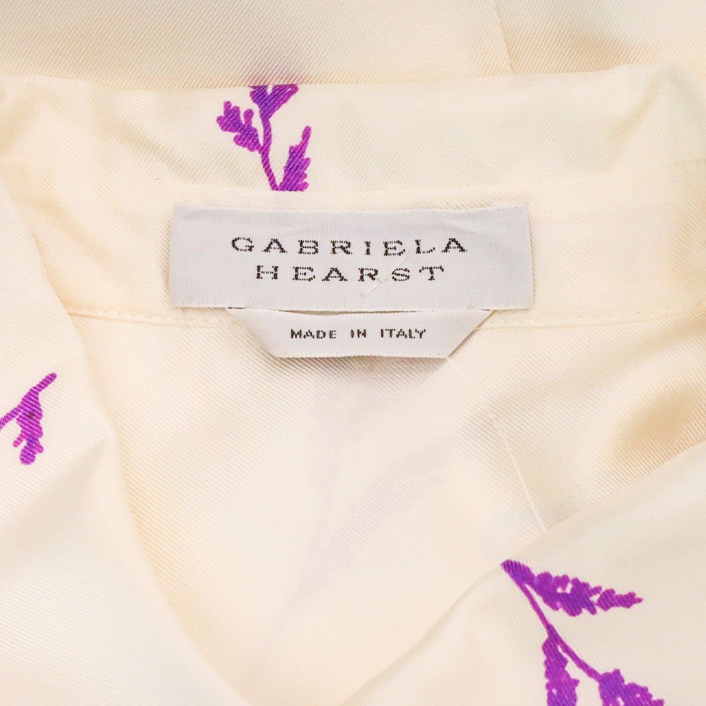 Gabriela Hearst Mariano Floral Print Belted Silk Midi Shirtdress