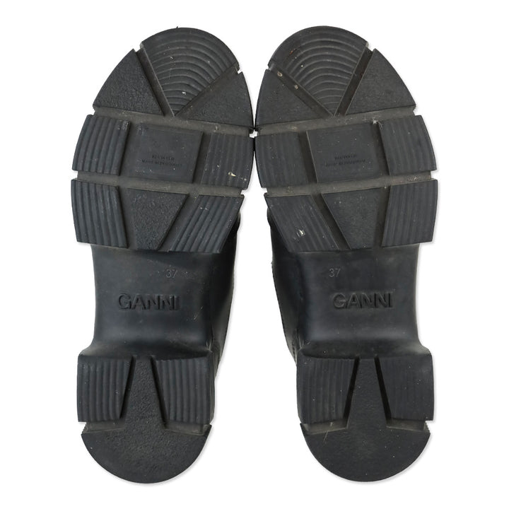 Ganni Black Rubber Chelsea Platform Boots