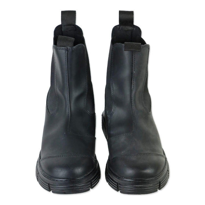 Ganni Black Rubber Chelsea Platform Boots
