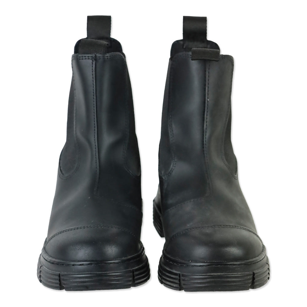 Ganni Black Rubber Chelsea Platform Boots