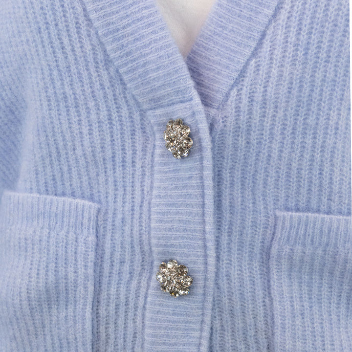 Ganni Brunnera Blue Soft Wool Cardigan