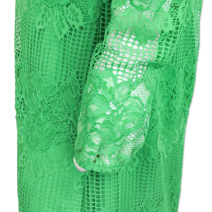 Ganni Kelly Green Lace Twist Maxi Dress