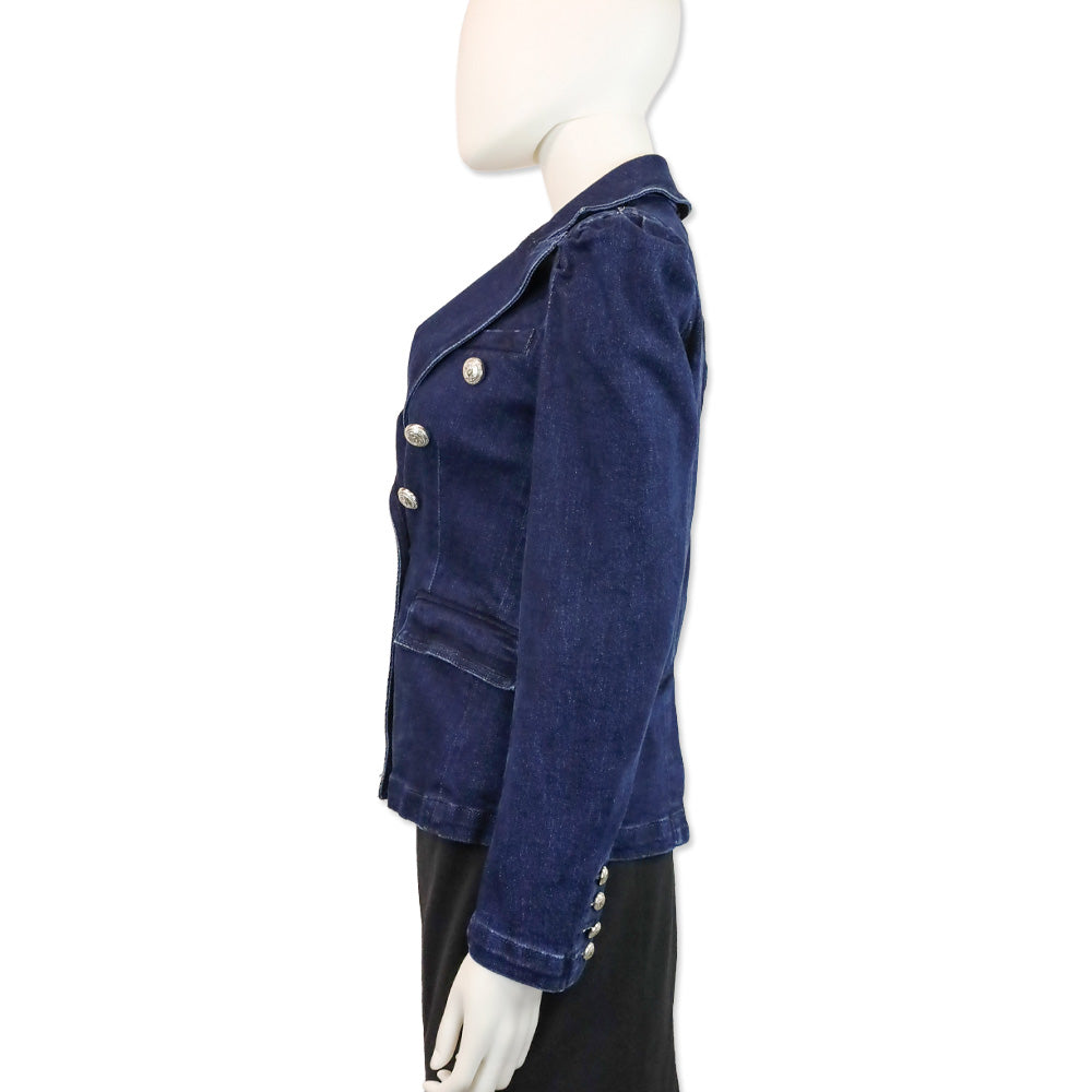 Generation Love Indigo Blue Denim Double-Breasted Sutton Blazer