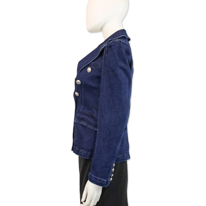 Generation Love Indigo Blue Denim Double-Breasted Sutton Blazer