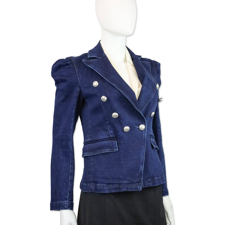 Generation Love Indigo Blue Denim Double-Breasted Sutton Blazer