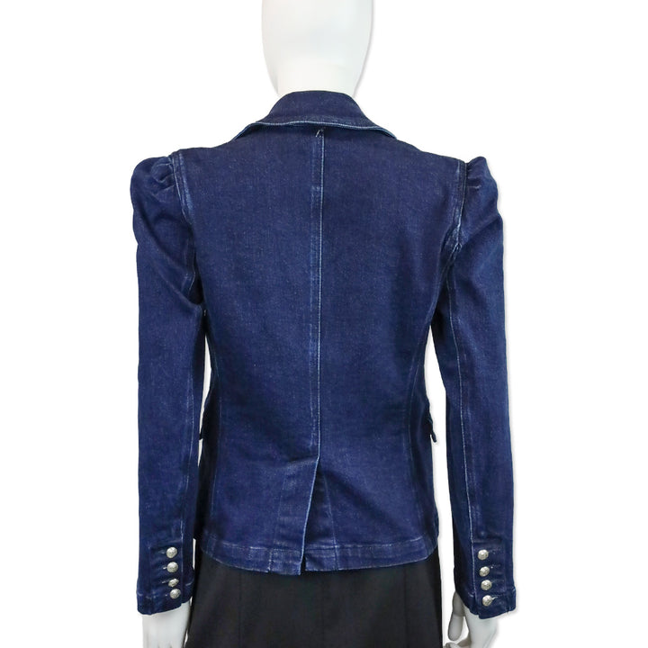 Generation Love Indigo Blue Denim Double-Breasted Sutton Blazer