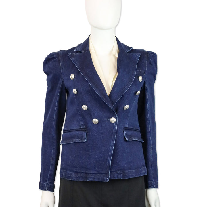 Generation Love Indigo Blue Denim Double-Breasted Sutton Blazer