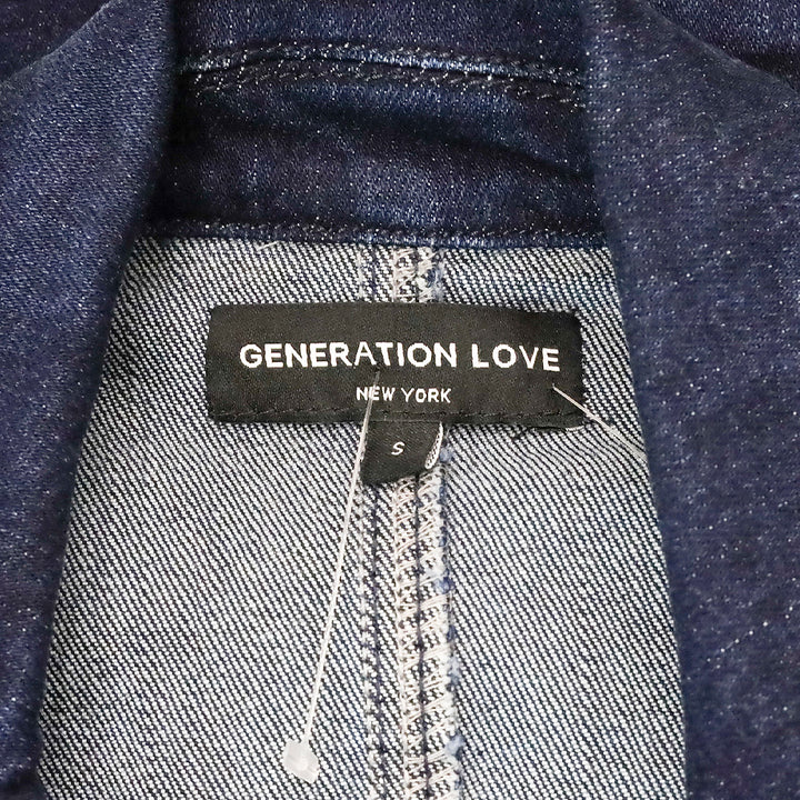 Generation Love Indigo Blue Denim Double-Breasted Sutton Blazer