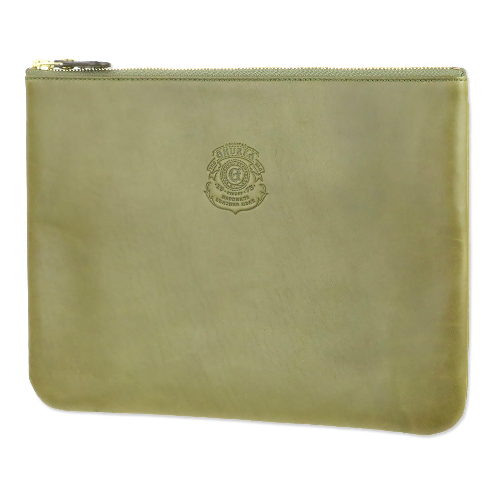Ghurka Olive Green Leather Pouch II No. 64