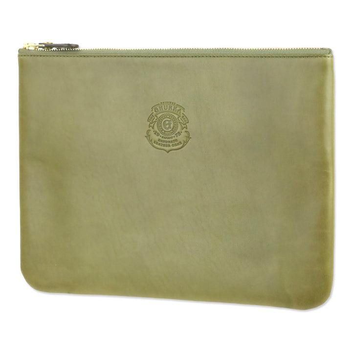 Ghurka Olive Green Leather Pouch II No. 64