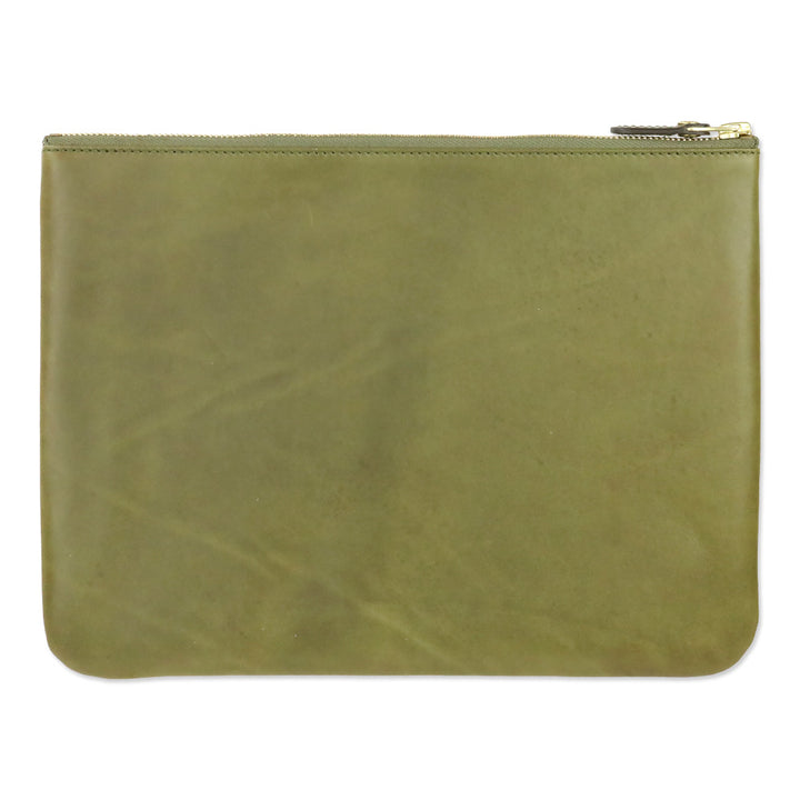 Ghurka Olive Green Leather Pouch II No. 64