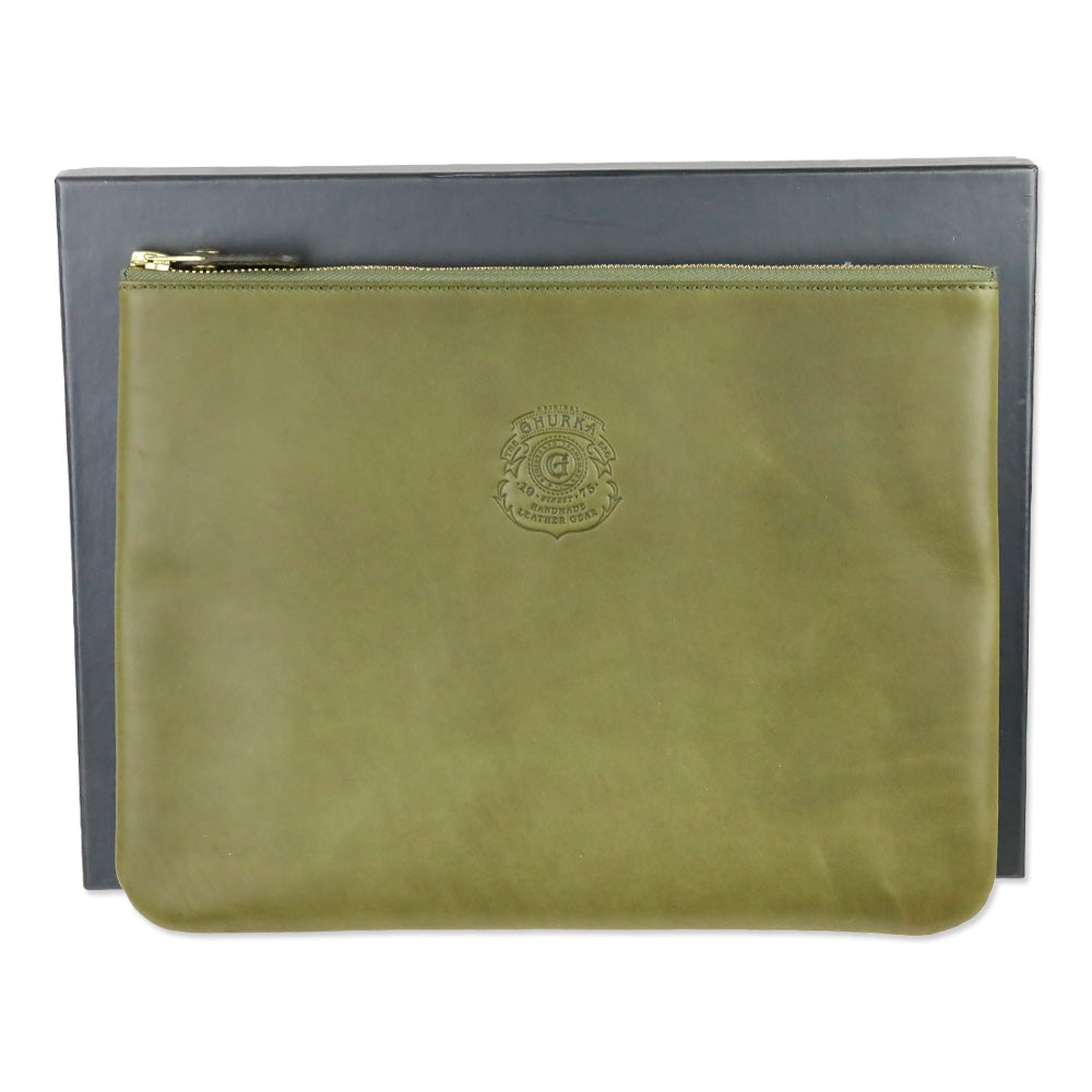 Ghurka Olive Green Leather Pouch II No. 64